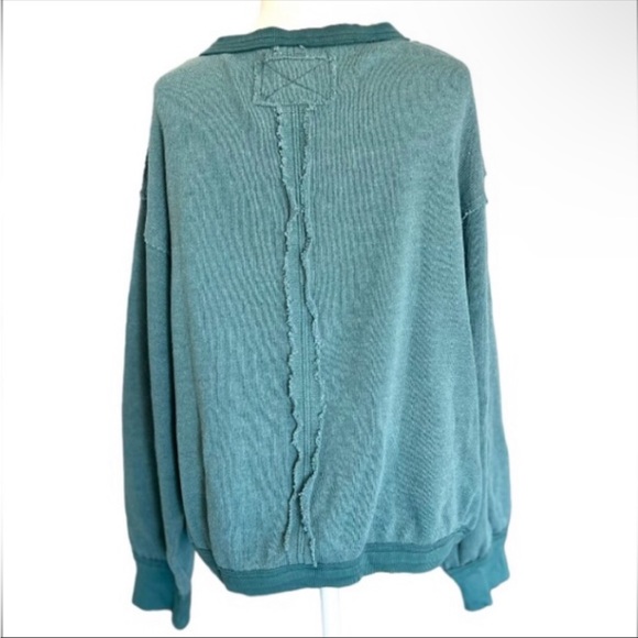 Free People Anyway Long Sleeve Tee In Deep Teal. NWT! Sz XL - Picture 9 of 14